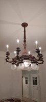 Large neo-baroque wooden chandelier
