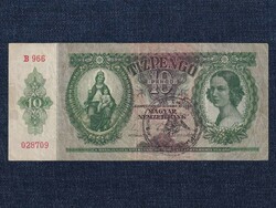 Háború előtti sorozat (1936-1941) 10 Pengő bankjegy 1936 felülbélyegzett (id64626)