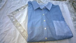 Divatos  férfi ing felgombolható ujj, v.kék L-XL-Gerry Weber