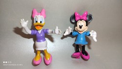 Vintage marked disney minnie and ducky hard rubber figures in pieces