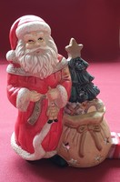 Karácsonyi kerámia mécsestartó dekoráció mikulás fenyőfa csomag