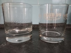 2 whiskey glasses old smuggler and club99