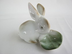 Zsolnay porcelain bunny with cabbage leaves