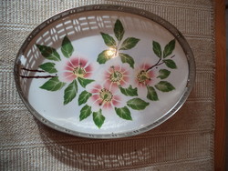 Antique tray with earthenware insert
