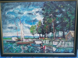 Mihály Schéner: Balaton pier painting!