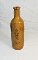 Antik Zsolnay szívpecsétes St. Hubertus fajansz palack - 1900s'