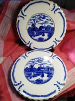 Old duton, English antique porcelain plate, 2 pcs.