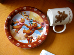 Collectible ice skating honey figurines decorative plate celestial seasoning 2002 by mike wimmer, also for Christmas