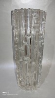 Vintage Frantisek Vízner nagy méretű cseh üveg váza labirintus "  maze " váza