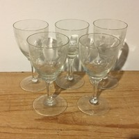 Üveg szőlő mintás talpas pohár