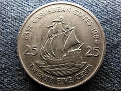 Kelet-karibi Államok Szervezete Golden Hind Drake hajója 25 cent 1989 (id67379)