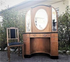 Jugendstil mirror, toilet cabinet, chair.