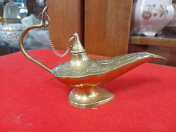 Bronze, copper Aladdin lamp, genie lamp.