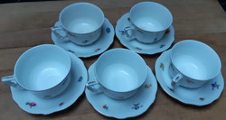 Zsolnay coffee cups with plates 5 pcs