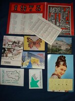 1975- 2006 kártya - zseb, és művésznaptárak évek egybe csomagban  a képek szerint