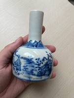 Antik kézzel festett porcelán kék fehér jelzett kínai váza Kína japan azsia