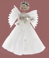 Karácsonyi Szuper Leárazás Álomszép világító zenélő Swarovski ruhás porcelán angyal.nagy méret