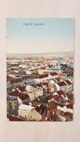 Zagreb rooftops, view, old postcard, 1913