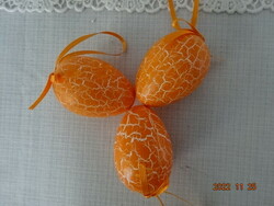 Easter orange egg decoration, three pieces, height 6 cm. He has!