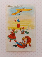 Old Christmas postcard 1939 postcard gift spreader airplane ii. Vh aircraft
