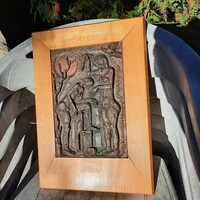 Somogyi József : Nimfák a kertben - bronz relief dombormű