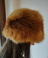 Red fox fur hat