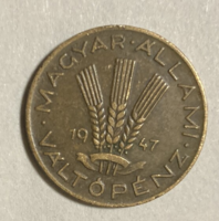 Réz 20 Fillér 1947 Magyar Állami Váltópénz (A1)