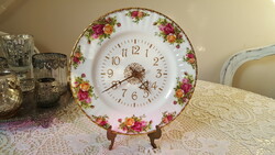 Beautiful royal albert old country roses wall clock, plate clock