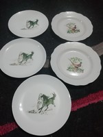 Horsetail and pheasant plates 5 pcs