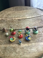 Old hand painted wooden mini figures