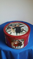 Old big Christmas biscuit in metal box