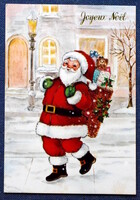 Modern Cecami Karácsonyi üdvözlő képeslap Mikulás ajándékkal