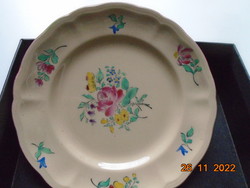 1880 LUNEVILLE ALT STRASSBURG kézzel festett virágmintás francia fajansz tányér