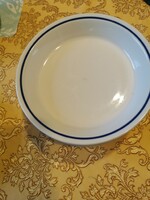 2 db Alföldi kék csíkos porcelán leveses, főzelékes, kocsonyás tányér