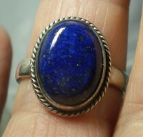 925 Silver ring, 18.3/57.5 mm, with lapis lazuli gemstone
