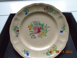 1880 Luneville Keller&Guerin ALT STRASSBURG kézzel festett virágmintás francia fajansz tányér