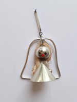 Old glass Christmas tree ornament with silver fairy glass ornament