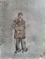 Borsos Miklós - 34 x 26 cm diópác, tus, papír 1986