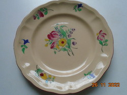 1880 LUNEVILLE ALT STRASSBURG kézzel festett virágmintás francia fajansz tányér
