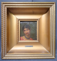 Katona Nándor (1864-1932): Női portré (kerettel 32,5x30,5 cm) miniatűr
