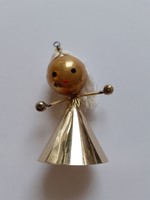 Old glass Christmas tree ornament with gold fairy glass ornament