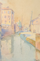 Venice street scene (with frame 33x43 cm) watercolor