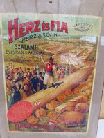 Original Herz salami antique poster/advertisement