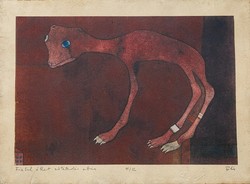 Földi Péter - Fiatal állat sötétedés után 25 x 37,5 cm computer print, merített papír