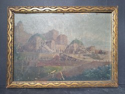 Keleti palota (kerettel 36x26 cm) olaj, fa, sérült