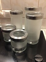 Homokfúvott üveg tároló edények