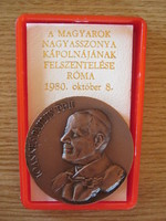 Kiss Nagy András bronz érme II. János Pál pápa emlékérem 1980.