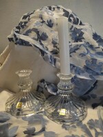Pair of Oberglas crystal candle holders