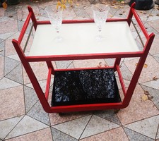 Trendy Cocktail Trolley for Serving Food and Drinks, Retro Loft Style with Bright Colors