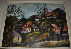 Oil painting by painter István Arató (1922-2010) (78x59 cm without frame) oil, wood fiber